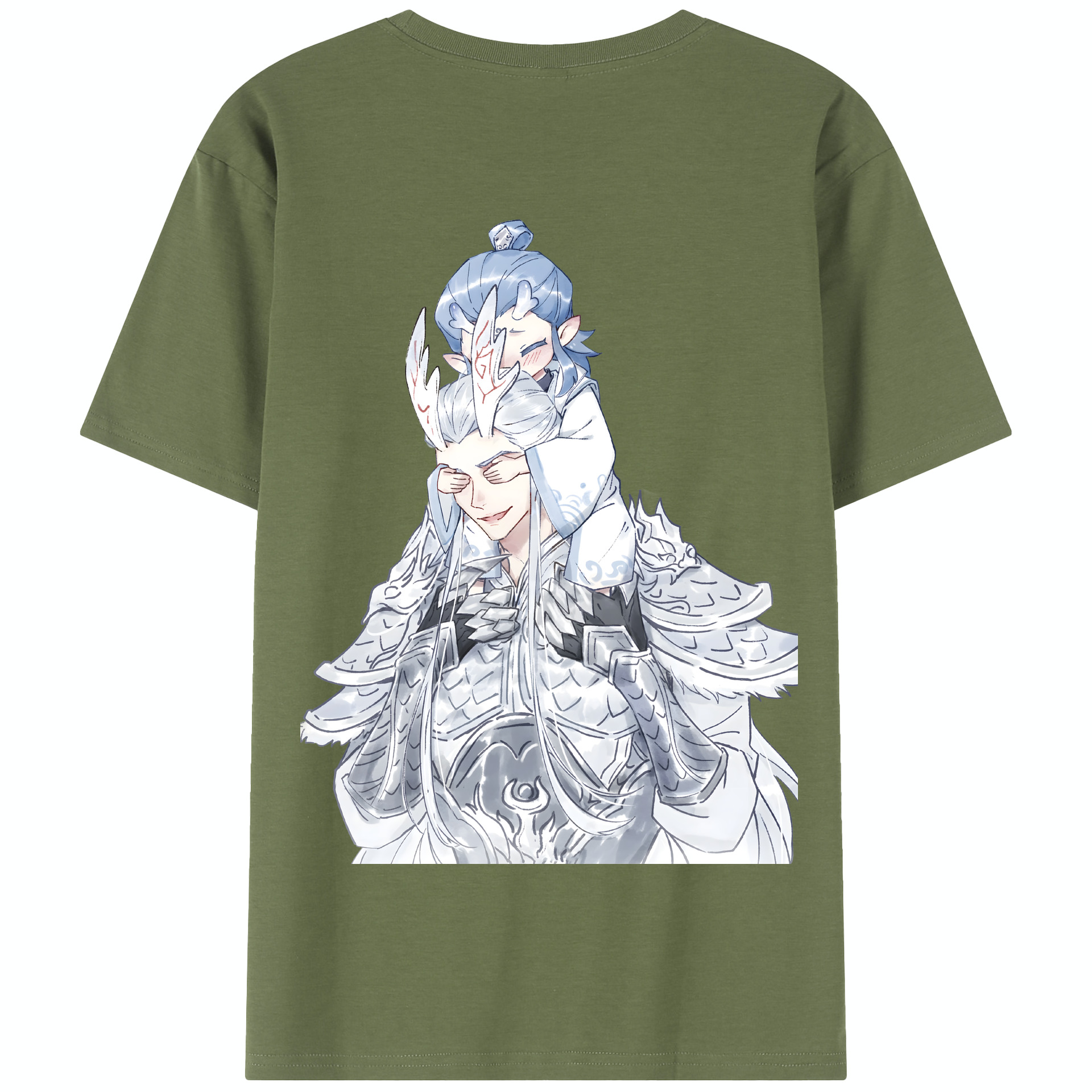 （画像用） Ne Zha 2 ナタ 魔童の大暴れ 綿100％半袖Tシャツ（背面プリント）